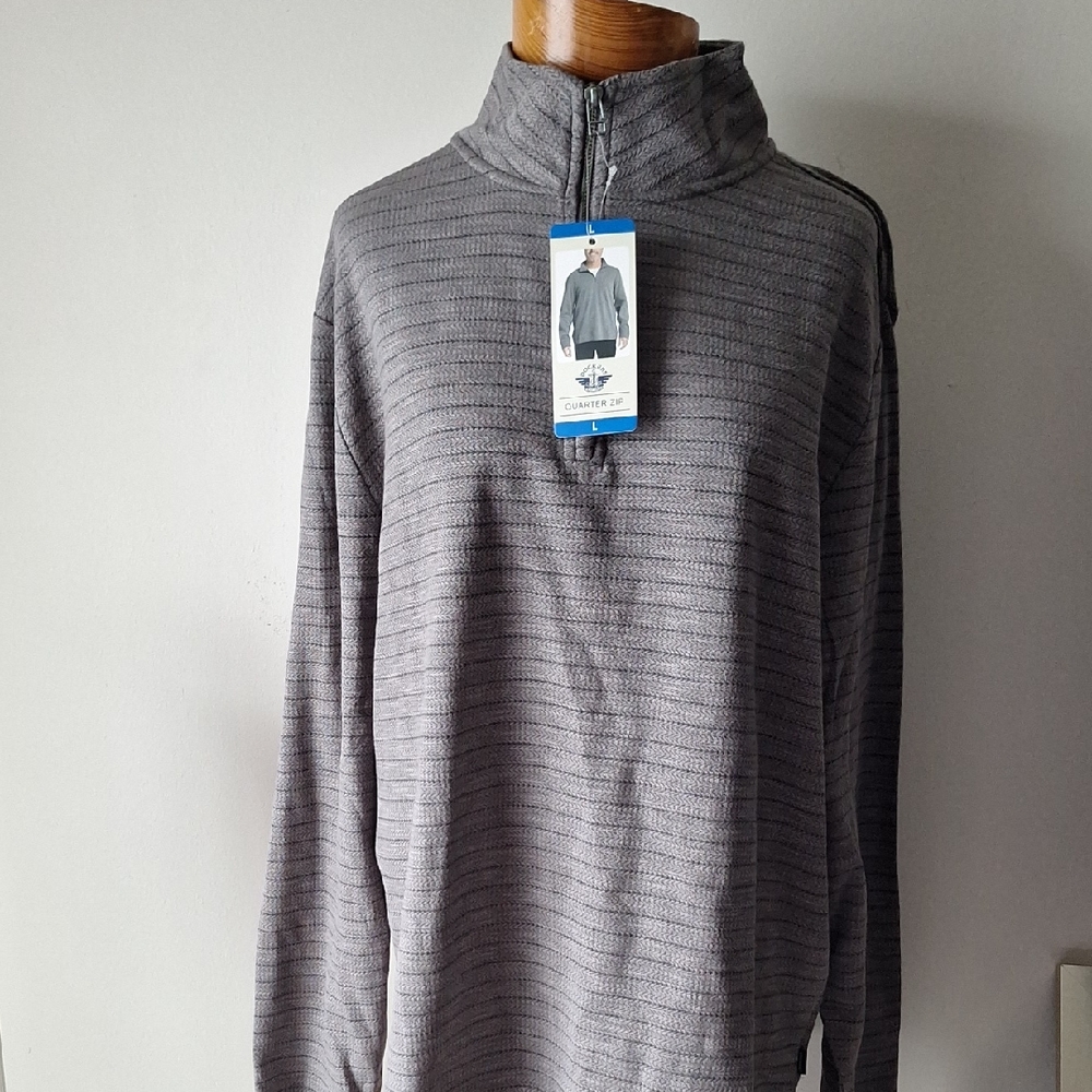 Dockers Men's Charcoal Zip-Up Sweater